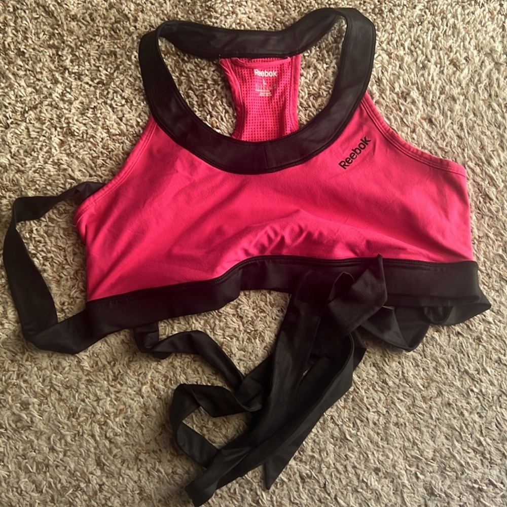 Reebok Tie waist sports bra size large
